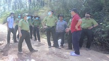 Cục trưởng cục Kiểm lâm đến thị sát và chỉ đạo chữa cháy tại phường Thủy Châu.