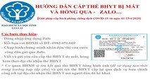 Hướng dẫn cấp thẻ BHYT mất, hỏng qua zalo