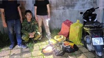 Đối tượng Hà cùng tang vật.