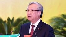 Thường trực Ban Bí thư Trần Quốc Vượng phát biểu chỉ đạo Đại hội Đảng bộ tỉnh Tuyên Quang. Ảnh: Ngọc Thành/VOV