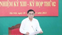 Đồng chí Trần Cẩm Tú, Ủy viên Bộ Chính trị, Chủ nhiệm Ủy ban Kiểm tra Trung ương chủ trì Hội nghị.
