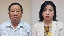 Bị can Phạm Huy Lập và Phạm Thị Kim Oanh.