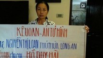 Mẹ bị án Hồ Duy Hải cho biết TAND Tỉnh Long an thông báo sắp tử hình Hồ Duy Hải, bà đang ra Hà Nội tiếp tục kêu oan cho con.