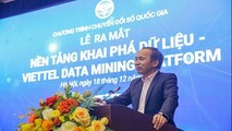 Ông Nguyễn Trọng Đường, Phó Cục trưởng Cục Tin học hóa (Bộ TTTT), phát biểu tại Lễ ra mắt nền tảng Viettel Data Mining Platform.
