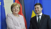 Thủ tướng Đức Angela Merkel và Tổng thống Ukraina Vladimir Zelensky.