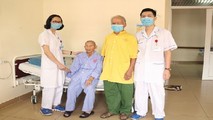 Cụ bà Đ., 111 tuổi, địa chỉ tại Đông Triều, Quảng Ninh được cấp cứu thành công. Ảnh: BV Bệnh viện Việt Nam - Thuỵ Điển Uông Bí