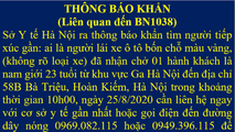 Thông báo khẩn của Sở Y tế Hà Nội.