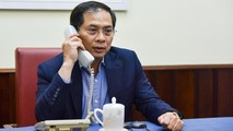 Thứ trưởng Bùi Thanh Sơn điện đàm lần thứ 2 với Lãnh đạo Bộ Ngoại giao các nước Mỹ, Nhật Bản, Hàn Quốc, Ấn Độ, Australia và New Zealand về tình hình dịch bệnh Covid -19. Ảnh: BNG
