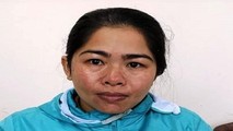 Đối tượng Nguyễn Thị Sinh tại cơ quan điều tra. Ảnh Công an cung cấp