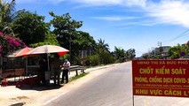 Chốt kiểm soát y tế tại thị xã Đức Phổ.