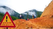Một điểm sạt lở tại xã Trà Thuỷ, huyện Trà Bồng, tỉnh Quảng Ngãi.