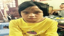 Bé Ph. với vết thương trên trán đã đóng vẩy.
