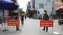 Điểm chốt kiểm soát dịch COVID-19 tại huyện Việt Yên.
