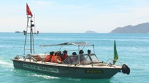 Đồn Biên phòng Ninh Phước phối hợp với các đơn vị tuần tra kiểm soát trên biển.