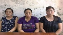 Các bị cáo Ốc Thị Phòng, Vi Thị Ba và Kha Thị Thiềm khi mới bị bắt