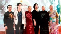 Các nữ du kích Sông Hương trong Lễ khánh thành bia chiến công Tiểu đội 11 cô gái sông Hương năm 2016