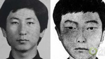 Ảnh hung thủ Lee Chun-jae (trái) và bức hình cảnh sát phục dựng khi truy nã đối tượng.