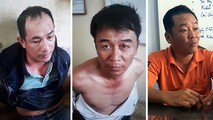 Các đối tượng Nguyên, Dư, Vinh (từ trái qua) thời điểm bị bắt giữ.