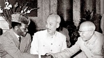 Chủ tịch Hồ Chí Minh, Phó Chủ tịch Tôn Đức Thắng tiếp Tổng thống nước Cộng hòa Guinea Ahmed Sékou Touré vào năm 1960. (Ảnh tư liệu).