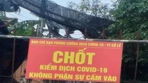 Chốt kiểm dịch Covid-19 tại Thị trấn Cổ Lễ.