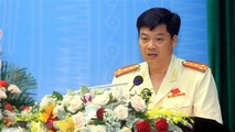 Đại tá Nguyễn Thanh Trường, Giám đốc Công an tỉnh, Bí thư Đảng ủy Công an tỉnh Thái Bình khóa XI, nhiệm kỳ 2015 - 2020 tiếp tục được Đại hội bầu giữ chức Bí thư Đảng ủy Công an tỉnh khóa XII, nhiệm kỳ 2020 - 2025. Ảnh: Thế Duyệt/TTXVN.