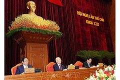 Tổng Bí thư Nguyễn Phú Trọng chủ trì và phát biểu bế mạc Hội nghị Trung ương lần thứ 9, khóa XIII. Ảnh: Trí Dũng/TTXVN