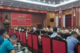 Họp báo cung cấp thông tin về việc tổ chức Đại hội Đại biểu Đảng bộ tỉnh Thái Bình lần thứ XX, nhiệm kỳ 2020-2025. Ảnh: Trung Du