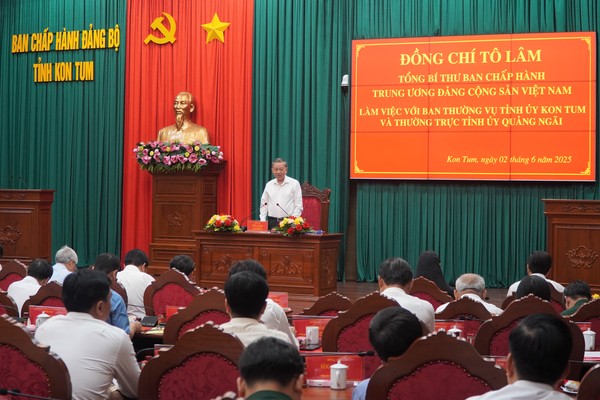 Tổng Bí thư Tô Lâm làm việc với tỉnh Kon Tum và Quảng Ngãi