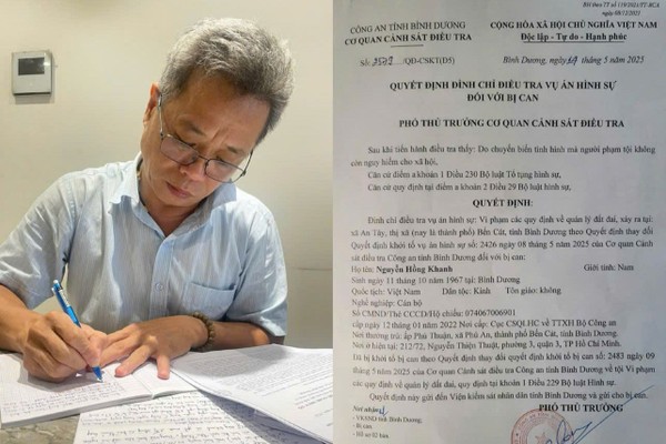 Đình chỉ điều tra với cựu Bí thư Bến Cát Nguyễn Hồng Khanh