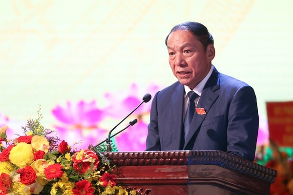 Bí thư Đảng ủy Bộ, Bộ trưởng Bộ VHTTDL Nguyễn Văn Hùng trình bày diễn văn khai mạc Đại hội (Ảnh: Bộ VHTTDL)