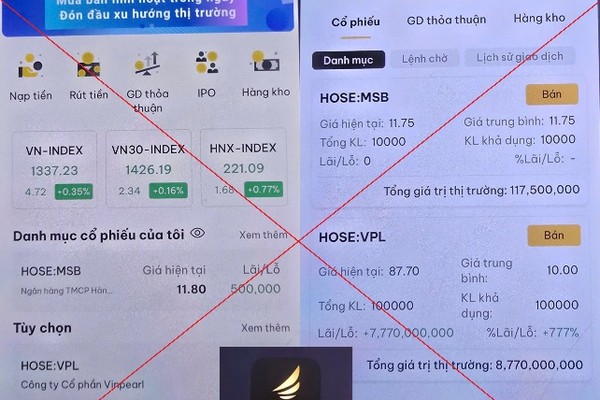 Công an TP Hà Nội cảnh báo thủ đoạn lừa đảo qua app chứng khoán giả mạo