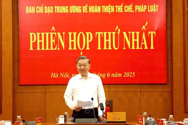 Tổng Bí thư Tô Lâm chủ trì Phiên họp thứ nhất của Ban Chỉ đạo Trung ương về hoàn thiện thể chế, pháp luật.