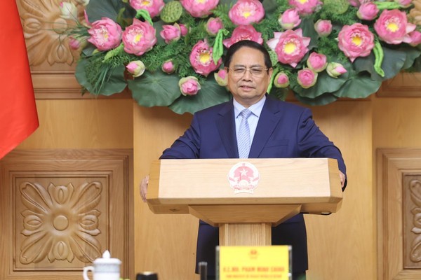 Thủ tướng Phạm Minh Chính phát biểu kết luận cuộc tọa đàm - (Ảnh: VGP).
