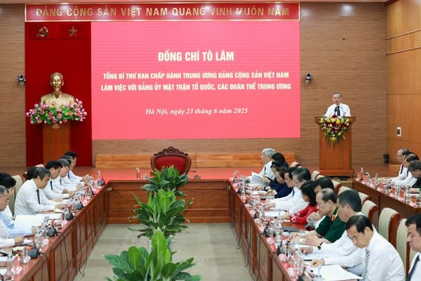 Tổng Bí thư Tô lâm phát biểu chỉ đaọ tại buổi làm việc. Ảnh: Nguyễn Hải