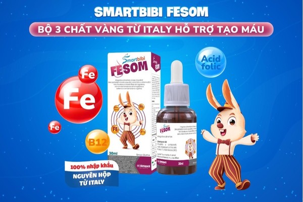 Smartbibi Fesom - Bộ 3 vi chất hỗ trợ tạo máu hiệu quả cho trẻ đến từ Italy