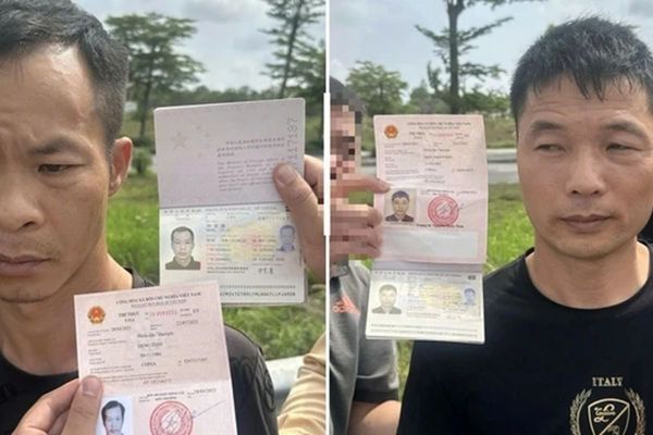 Các nghi phạm bị bắt giữ. Ảnh Công an Quảng Ninh