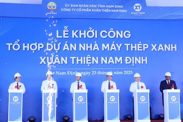 Phó Thủ tướng Lê Thành Long dự lễ khởi công dự án Thép Xanh Nam Định.