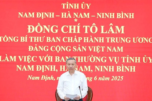 Tổng Bí thư Tô Lâm phát biểu tại buổi làm việc