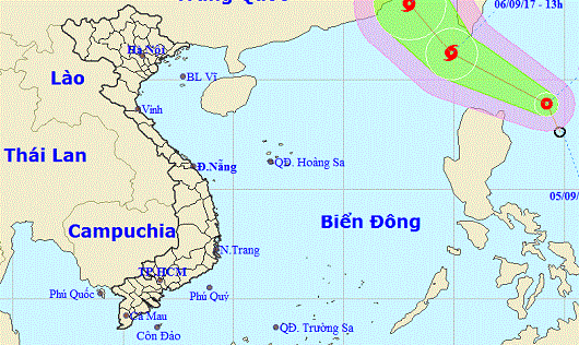 Áp thấp nhiệt đới mới xuất hiện gần biển Đông