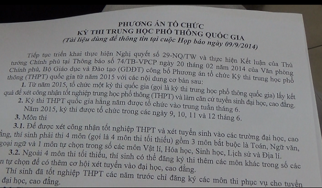 Bộ GD&ĐT công bố phương án thi quốc gia từ năm 2015