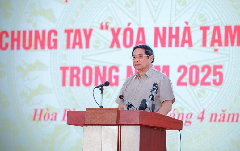 Thủ tướng Phạm Minh Chính yêu cầu hoàn thành mục tiêu xoá nhà tạm, nhà dột nát nhân dịp chào mừng kỷ niệm 80 năm Cách mạng Tháng Tám và Quốc khánh 2/9. Ảnh VGP