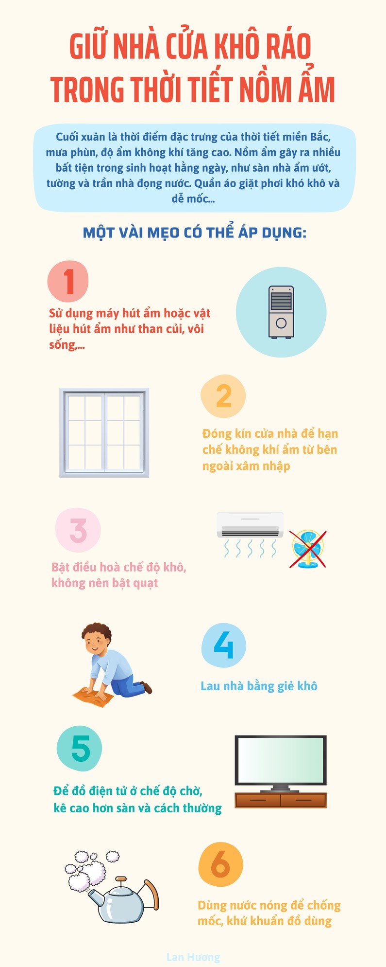 Những cách giữ nhà cửa khô ráo trong thời tiết nồm ẩm