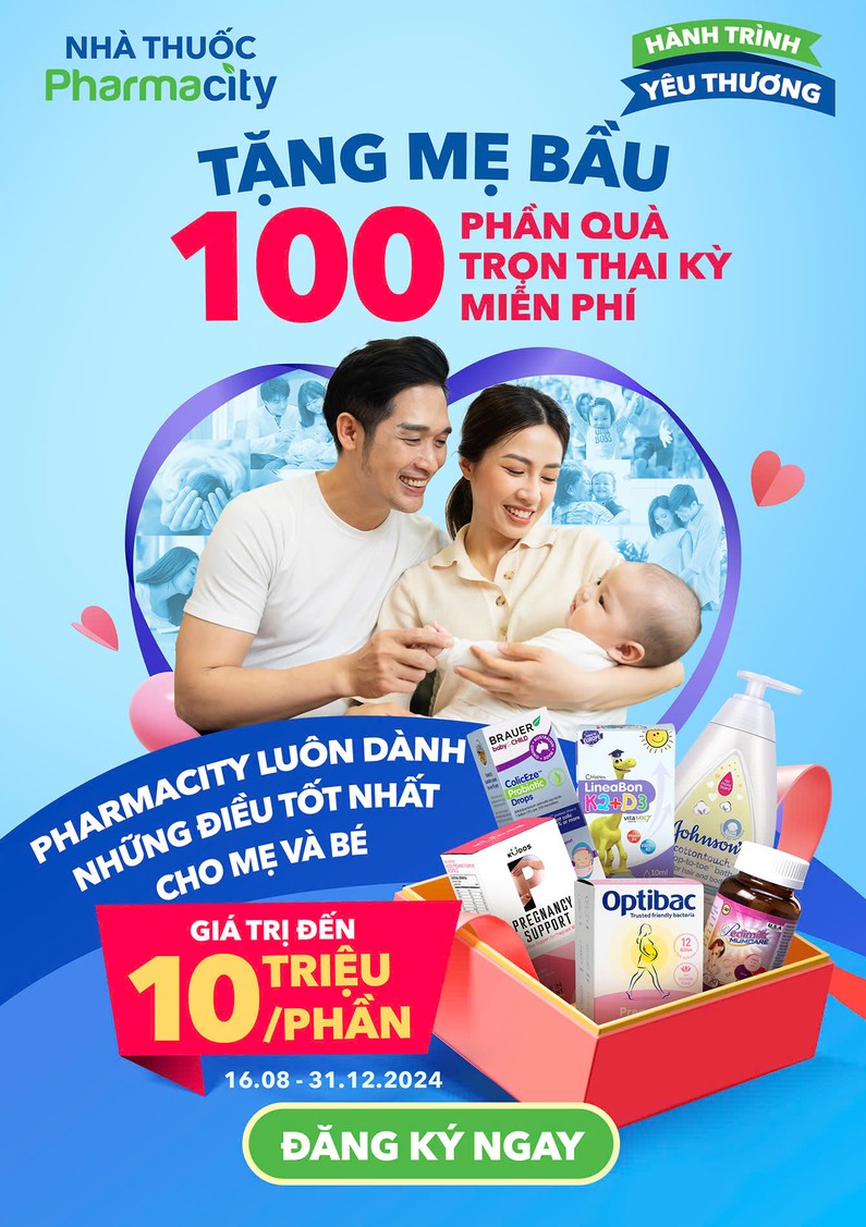 Phamarcity sẽ trao tặng 100 phần quà trọn thai kỳ miễn phí