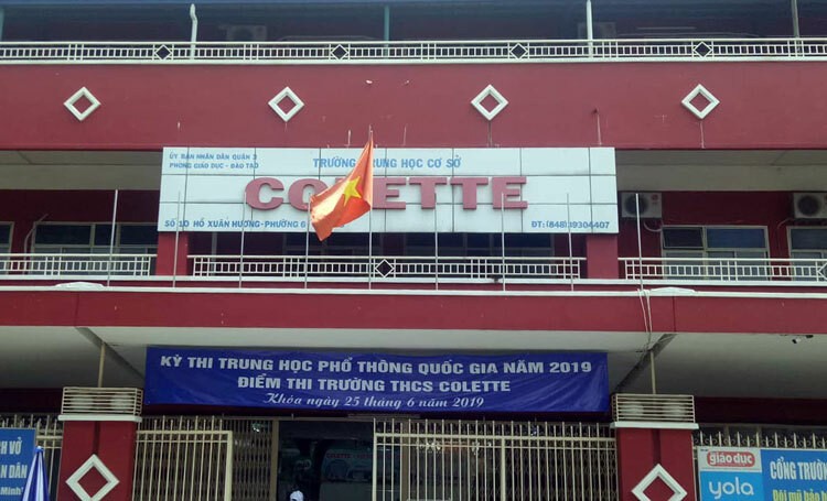 Điểm thi trường THCS Colette. Ảnh: Nguyễn Minh.