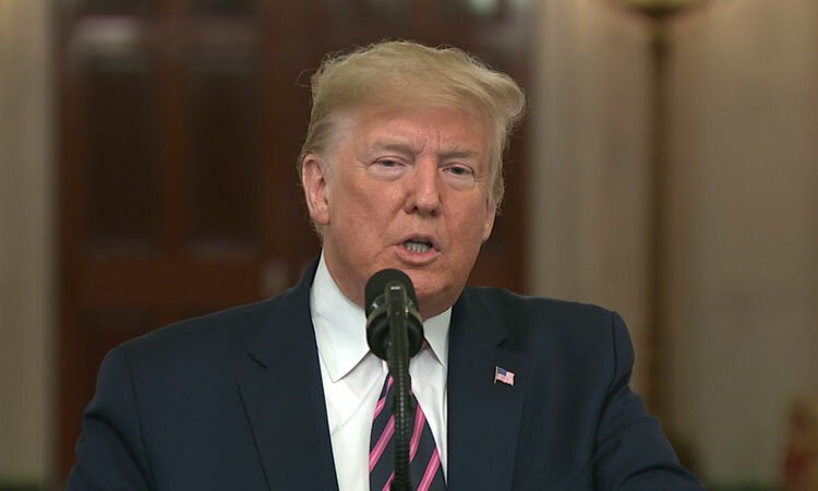 Trump phát biểu tại Nhà Trắng ngày 6/2. Ảnh: CNN.