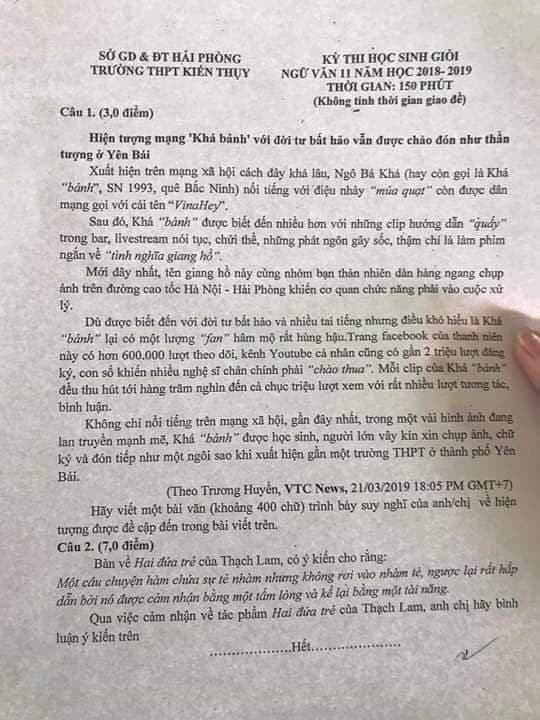 Đưa Khá 'bảnh' vào đề thi học sinh giỏi