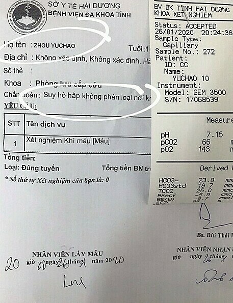 Kết quả xét nghiệm và chụp CT của bệnh nhi. Ảnh: Bệnh viện cung cấp