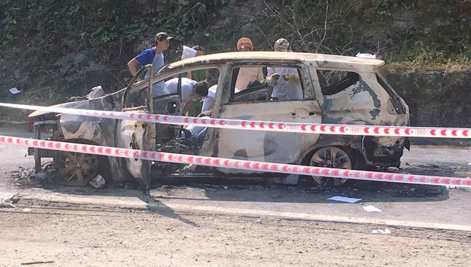 Danh tính cặp đôi tử vong trong chiếc xe bốc cháy trên đường Quảng Nam