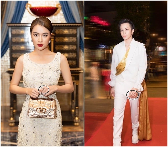 Cả hai bị cho là diện nhẫn đôi với nhau. (Ảnh: HHSG) Cả hai bị cho là diện nhẫn đôi với nhau. (Ảnh: HHSG)