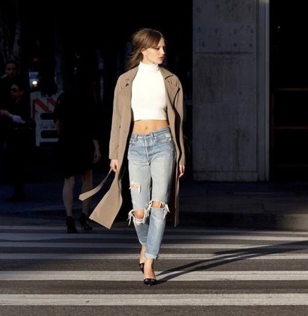 Kết quả hình ảnh cho áo len cổ lọ crop top